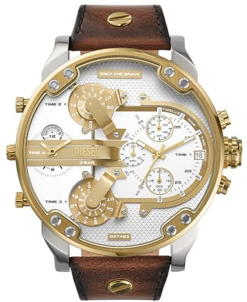 Diesel Montre Mr. Daddy 2.0 chronographe, en Acier Inoxydable, pour Homme, DZ7483