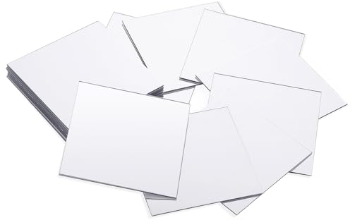 25 Stück Kleine Selbstklebende Quadratische Kunststoff Spiegelfliesen - Mosaik Spiegel Dekoration für DIY, Badezimmer, Handwerkskunst (7,5 x 7,5cm)