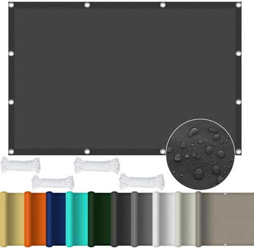 Sonnensegel Sonnenschutz Rechteckig 3 x 10 m 98% UV Schutz Sonnensegel für Garten Ohne Bohren für Balkon Terrasse Garten Camping, Dunkelgrau