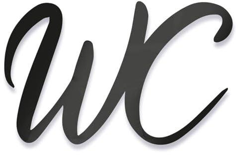 WC Schild Selbstklebend, Schwarz Toiletten Aufkleber Innen und Außenbereiche, WC Deko für Holztüren, Glastüren, Sperrholztüren und Eisentüren Verwende.