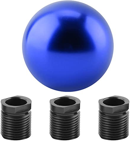 Majatou Car Gear Shift Knob, Universal Knob Gear Shift Head, Manual Round Ball Shape Gear Shift Lever with 3 Adapter Shift Lever (Blue)