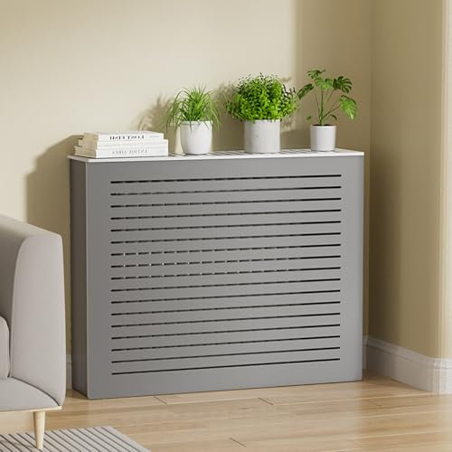 HARELA Heizkörper-Abdeckung, Modernes Lamellen-Design, Heizkörperverkleidung, Paravent oder Lüftungsgitter, für Zuhause, Büro Flur Wohnzimmer Schlafzimme(80 * 70 * 25cm/31.5 * 27.6 * 9.84in)