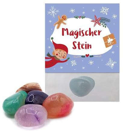 JEKA 8 Stück Magische Steine Weihnachten, Wichtelsteine, Glücksbringer Weihnachten, Kleinigkeit Nikolaus (Elf)