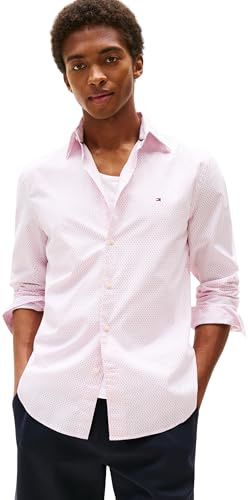 Tommy Hilfiger Uomo Camicia Flex Poplin Mini Print Regular Fit