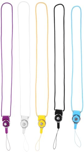 SECFOU 5pcs Detachable Phone Lanyards Neck Straps Multi-color with Buckle Anti-lost Long Mobile Phone Lanyard Suitable for Travel and Daily Use