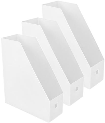 DOITOOL 3 Stück Vertikaler Aktenhalter Aus Kunststoff 9x24x27cm Mit Notizfeld Dokumenten Organizer Für Büro Desktop Dateien Und Bücher