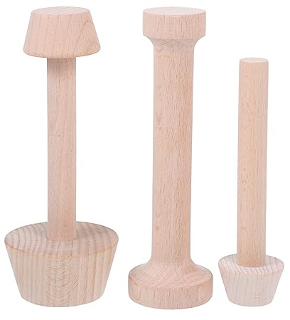 NOLITOY 3Pcs Wood Tart Baking Molds, Non-Stick Tartlet Mold for Mini Egg Tarts, DIY Pastry Tool for Party Dessert Making