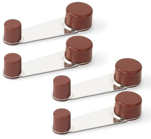 HASWARE Topes de puerta giratorios de doble cabeza con tornillos – Juego de 4, amortiguan el golpe, reducen el ruido, protegen muebles y paredes (Marrón)