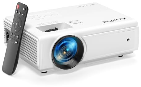 XuanPad Mini Projector, 2025 Upgraded 18000L Portable Video Home Projector, HD 1080P Supported, Compatible with TV Stick, HDMI, USB, Laptop, iPhone, Android Smartphone