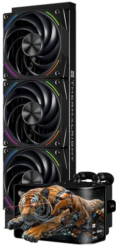 Thermalright Wonder Vision 360 Turbo ARGB Black CPU Water Cooler, 60HZ Curved Screen with 2400x1080 Resolution,for AM4/AM5,Intel LGA1851/1700,6.67in 3D Screen High Performance Pump,3000RPM Fan Speed