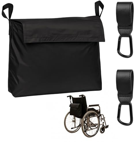 Rollstuhltasche, Tasche Für Rollstuhl, 3er Set Mit Haken, Praktische Aufbewahrungstasche Für Rollator Und Rollstuhl, 35x48x7.6cm, Ideal Für Unterwegs, Einkaufen Und Reisen