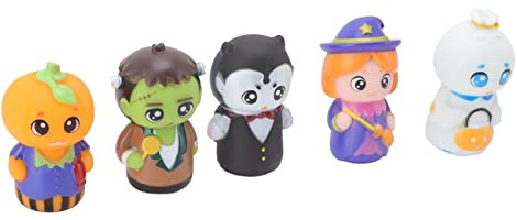 OVAQUIXI Söta Halloween Fingerdockor Bärbar Design för Barn på Halloweenfester, 5-pack