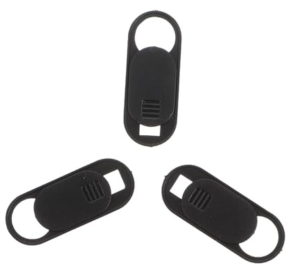 GARIOUANS Cubiertas de Privacidad para Cámara Web 3 Piezas en Abs Negro, Protección Segura y Práctica para Tablet y Laptop, Tapa Deslizante para Proteger la Lente