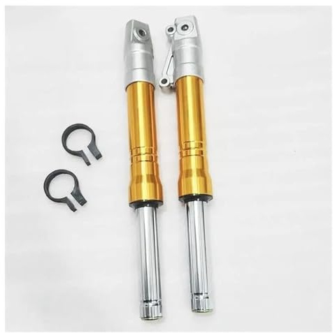 Amortisseur Arrière De Moto pour DIO 50 AF18 AF28 AF34 AF35 AF36 AF56 Z4 50cc Une Paire Amortisseurs Fourche Avant 370 Mm 27 Amortisseurs De Suspension Pneumatique Motos(Jaune)