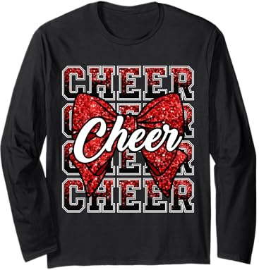 Kokette Cheer Bow Funny Sport Cheerleader Cheerleading Rot Langarmshirt