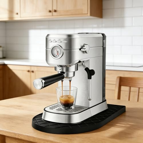 Underlag kaffebryggare, 25 x 40 cm kaffebryggare underlag silikon halkfri värmebeständig vattentät liten silikonmatta för De'Longhi Dedica Style, Philips Senseo Original Plus etc