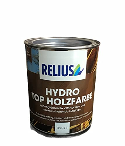 Relius TopColor Holzschutzfarbe Weiß Seidenglänzend 0,75 Liter