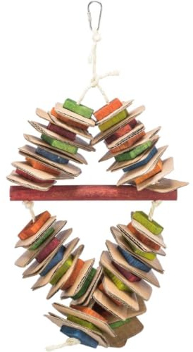 Spielzeug am Sisalseil mit Pappe, Holz, bunt, 18 × 35 cm, bunt