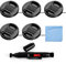 Fotover 62mm Lens Cap Bundle, 5 Pack Universal Snap on Front Centre Pinch Lens Cover Set with Microfiber Lens Cleaning Cloth for Canon Nikon Sony Olympus DSLR Camera + Camera Lens Cleaning Pen