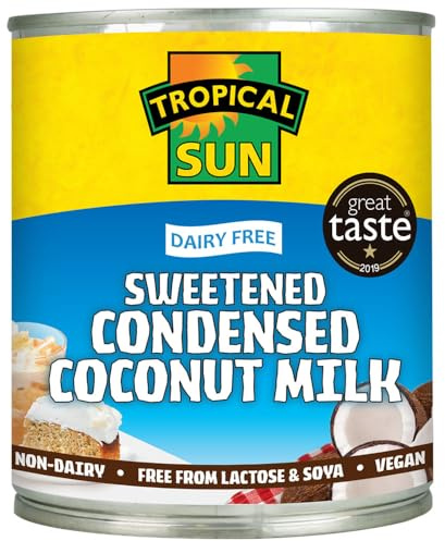 Tropical Sun Sweetened Condensed Coconut Milk 320ml, Pack of 6, Non-Dairy Condensed Milk Alternative, Vegan and Ideal for Baking, Desserts, Tea and Coffee
