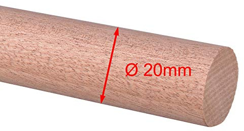 Rundstab Rundholz Sapeli Mahagoni Treppensprosse Durchmesser 15mm, 20mm, 25mm, 30mm (Ø 20mm)
