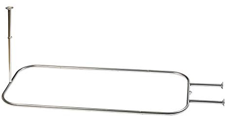 Zenna Home NeverRust Barre de douche pour baignoires autoportantes et pieds à griffes Chromé 71 x 152 cm