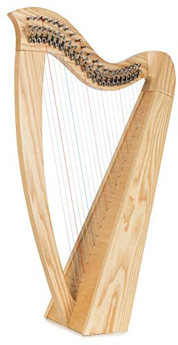 Classic Cantabile H-22 Keltische Harfe 22 Saiten - Celtic Harp mit 22 Saiten - In Es-Dur gestimmt - Mit Halbtonmechanik - Aus Eschenholz - Inklusive Tasche und 2 Stimmschlüssel - Höhe: 83,5 cm