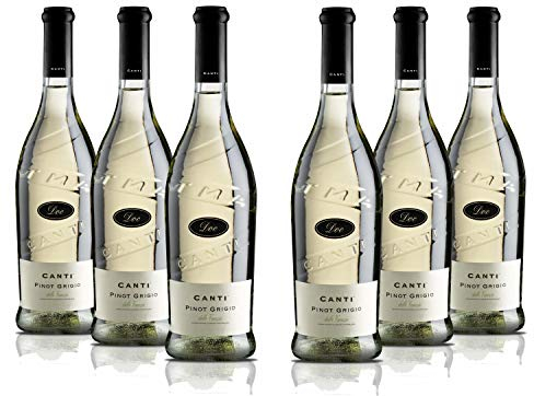 Canti - Pinot Grigio delle Venezie D.O.C., italienischer trockener Weißwein, frischer Geschmack mit einer fruchtigen und abgerundeten Note, 6x750 ml
