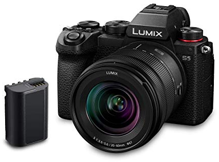 Panasonic Lumix S5K | Appareil Photo Hybride Plein Format + Objectif Lumix S 20-60mm F3.5-5.6 + Batterie (24MP, Vidéo 4K 4:2:2 10bit, Double Stabilisation, V-Log, Tropicalisé) – Version Noir