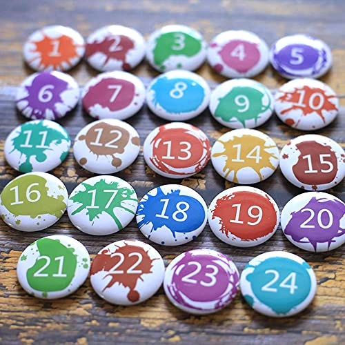 Duories 24 spille per calendario dell'Avvento, con numeri, per calendario dell'Avvento, per calendario, fai da te, sacchetti di iuta