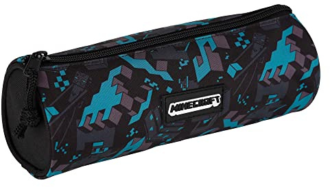 Astuccio Gamer Case Minecraft Verdastro - Portatutto con 1 compartimento - Interno Foderato e con Chiusura a Zip - Realizzato in Poliestere molto Resistente - 8 x 22 x 8 cm - Toybags