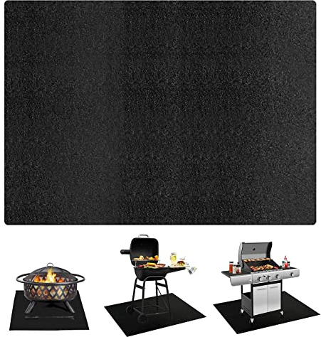 Alfombrilla Rectángulo para Fogatas Resistente al Calor Diámetro 183 * 99 CM - 3 Capas Alfombrilla Ignífuga Protectora para Barbacoa Exterior, Hoguera, Terraza, Césped, Brasero Resistente al Fuego