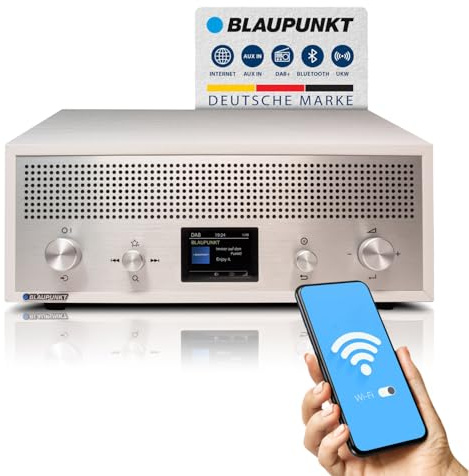 Blaupunkt Verona RXD 190 weiß, DAB+ Radio Retro Design, Küchenradio mit Bluetooth 5.0, UKW Digitalradio in Holzoptik & Farbdisplay, AUX-In, USB Ladefunktion, 15 W RMS