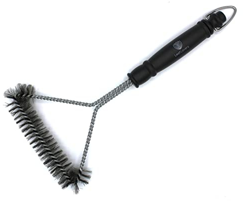 Grillbürste - die perfekte Grill Reinigungsbürste mit ergonomischem Griff - das ideale Gasgrill Zubehör Schwarz