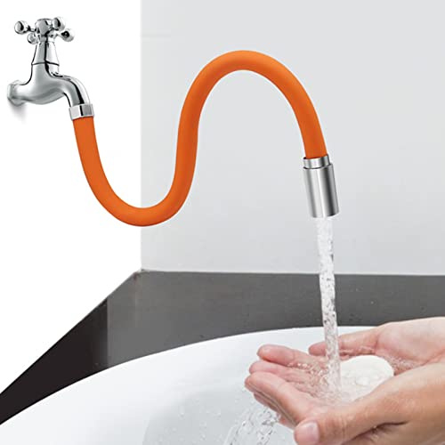 lamphle Universal Foaming Extension Tube 360° Free Bending Faucet Extension Hose Adjustable Sink Drain Extension Tube Bathroom Faucet Extender 50 cm