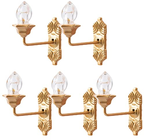 Cabilock 5 Stück Mini-Wandlampenmodell Für Puppenhaus Mini DIY Wandleuchte Für Mikrolandschaften Und Sandtisch-DIY Dekorative Leuchtende Wandlampe Für Tischgebäude Und -Haus