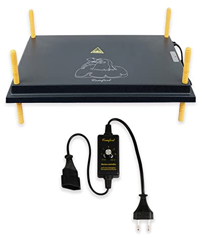 eivolution Küken Wärmeplatte inkl. Temperaturregler 60x40 cm I 56W I höhenverstellbar I Heizplatte zur Kücken-Aufzucht I geeignet für alle Geflügelarten wie Hühner, Wachteln, Puten