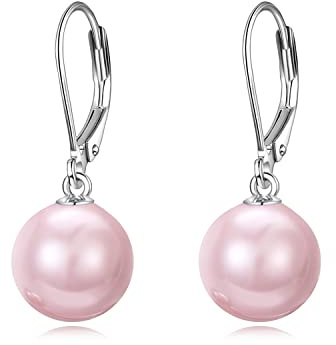 VONALA Perle Ohrringe Sterling Silber, Hängend Ohrringe Schmuck Geschenke für Damen und Mädchen