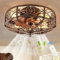Retro Deckenventilator Mit Beleuchtung Und Fernbedienung E27 Leise Fan Deckenleuchte Industrial Schlafzimmer Lampe Vintage Eisenkäfig Ventilator Deckenlampe für Wohnzimmer Esszimmer Küche Lüfter Licht
