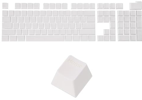 sourcing map 108 Keys Pudding Keycaps Set OEM Profile 60 Percent ABS for Mechanical Keyboard Layout, Cream White Double Shot