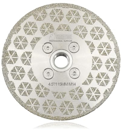 SHDIATOOL Disque à découper en diamant Disque abrasif Lame de scie à granit 115MM Simple face Lame diamantée pour carrelage brasé sous vide Forme X-Mesh pour Marbre Béton