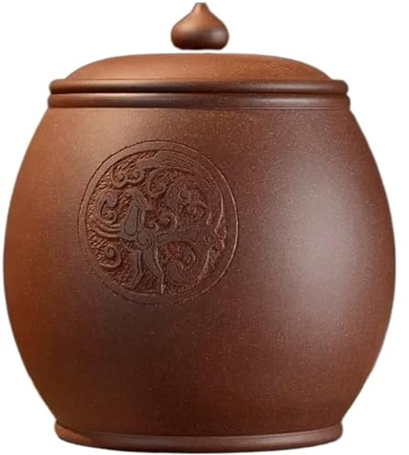 HSHTTKL Boîte à thé de Style Chinois Vintage, boîte à thé avec Couvercle hermétique, Pot de Stockage de Grande capacité pour café/Sucre/Feuille de thé en Vrac