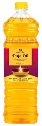 Satvik 450 ml Puja Oil for Diya and Lamps | Pure Til (Sesame) Oil for Daily Pooja, Havan, and Meditation | Smokeless Natural Oil with Wicks for Deepak, Deepam, Mandir Use