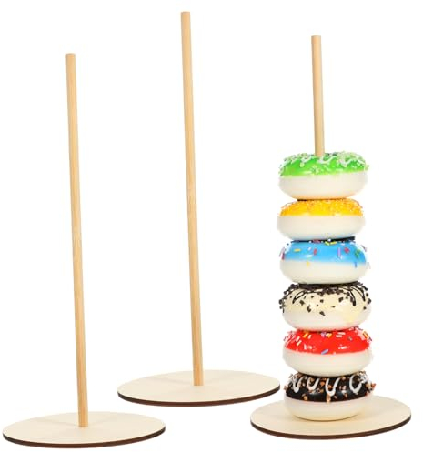 3 Stücke Holz Donut Ständer Für Geburtstag Party Backen Süßigkeiten Display