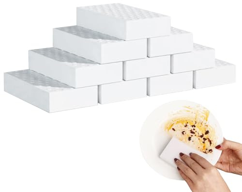 10 Pack Magic Cleaning Sponges Eraser, Cleaning Melamine Sponges Foam Cleaning Pads,White Magic Eraser Sponge for All Surface, Walls, Kitchens, Bathrooms, Floor, Baseboard,Paint Eraser 10x7x3cm
