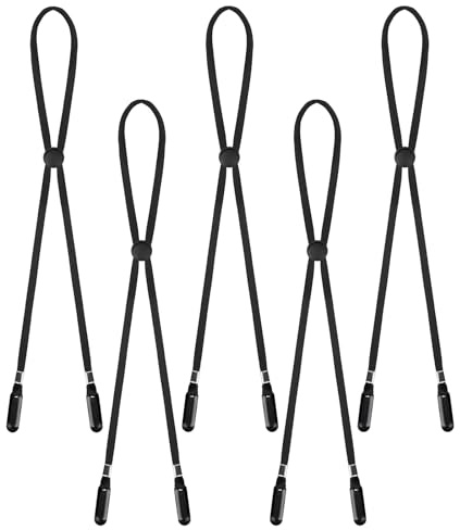 Molain 5 Stück Verstellbare Hutbandclips, Elastische Hüte Abnehmbares Kinnband, Winddichte Hutschnurclips Anti-Verlust-Mützenbandclips für Golfen Bootfahren Angeln Hut Outdoor