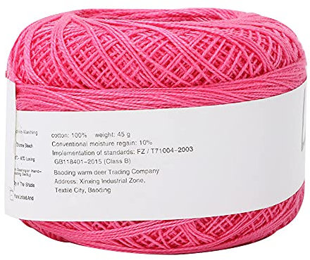 ANKROYU Häkelgarn, Spitzenlinie, handgehäkelt, Handstrickgarne, Seide, leichte dünne Linie, Handstrick-Spitzengarn, Häkelgarn, Häkelgarn zum Stricken und Häkeln (6615 Rosenrot)
