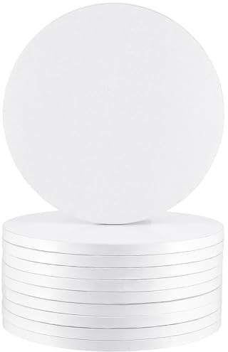 SEUNMUK 10 Pack 10 inch White Cake Boards, 12mm Thick Round Strong Cake Bases Cake Drum Board for Home & Professional Baking ﻿