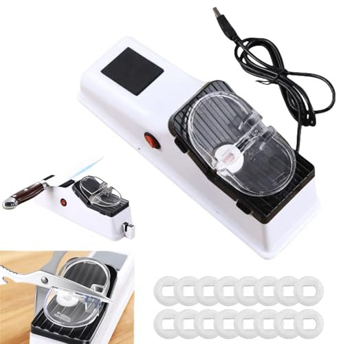 UFOURIVE 2025 New Terminologe Knife Sharpener, Upgraded Frequencyt Electric Knife For Meat, Knife Sharpener With Protective Cover For Home, Quick Razor-Sharp Results