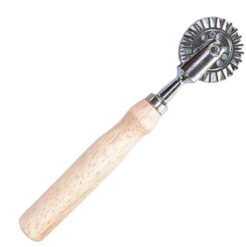 Fogukier Pastry Wheel Cutter,Ravioli Crimper Cutter Wheel | Sturdy and Durable Wooden Handle Unique Pasta Accessories Thickened Pastry Wheel